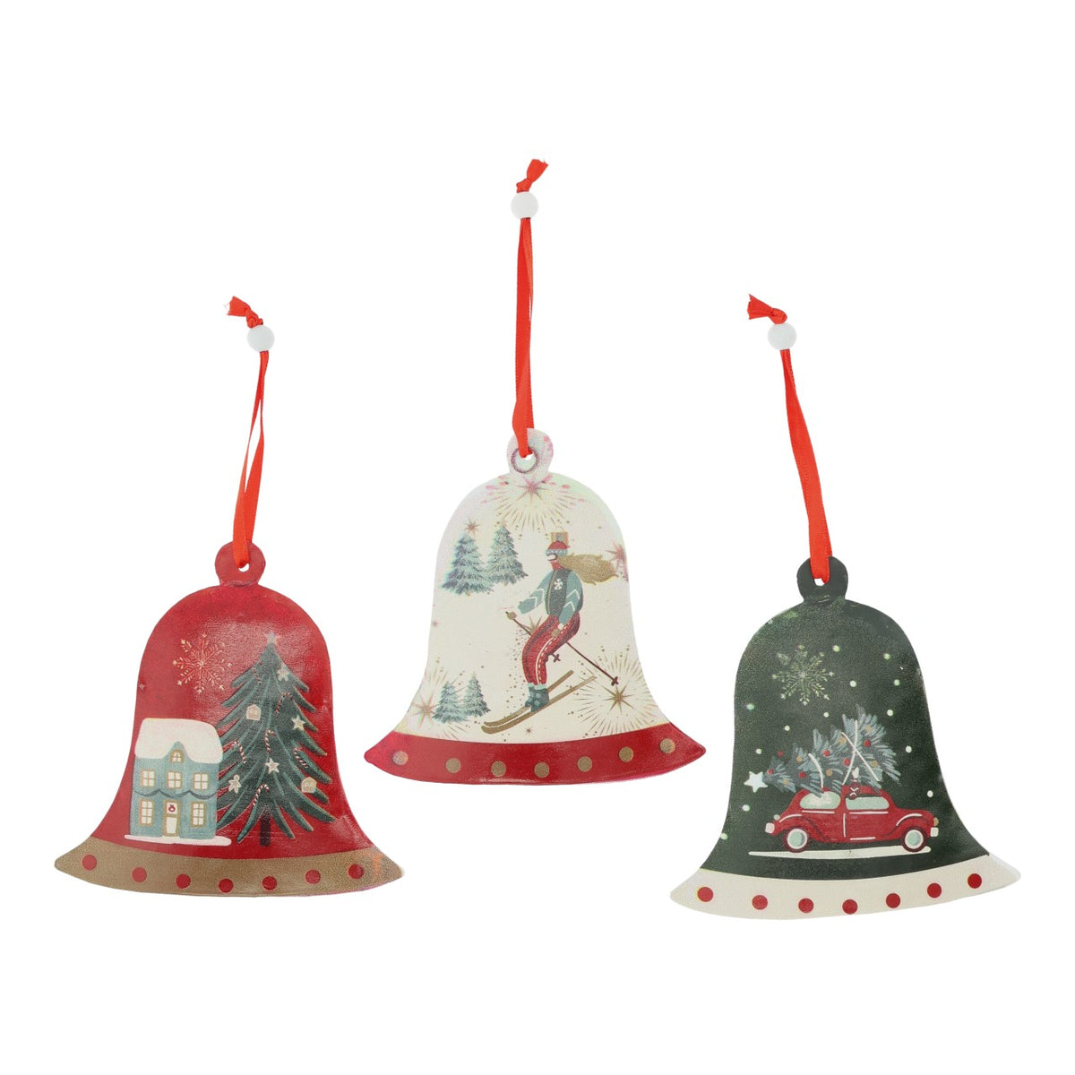 Campane natalizie, 3 VARIANTI, 12x12x2 cm