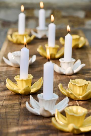 Portacandele Narciso colore Butter cream