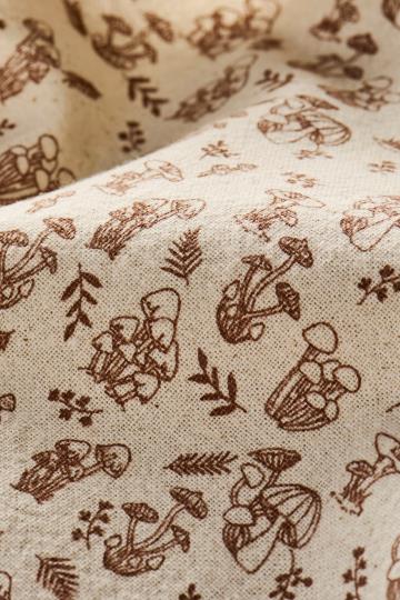 Strofinaccio Carolina colore naturale con funghetti marroni 50x70 cm