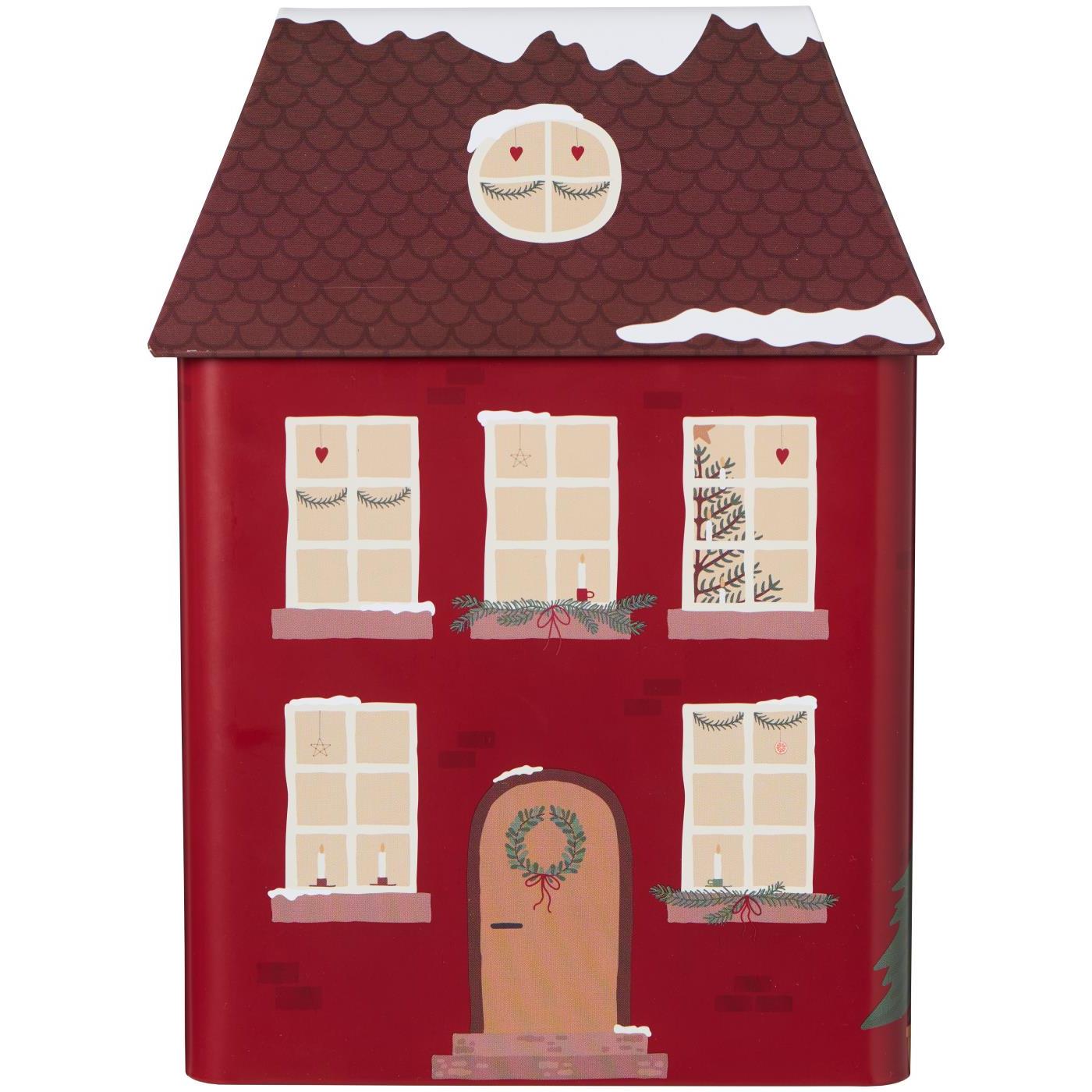 Scatola Casa di Natale in latta h 25x10x9,7 cm