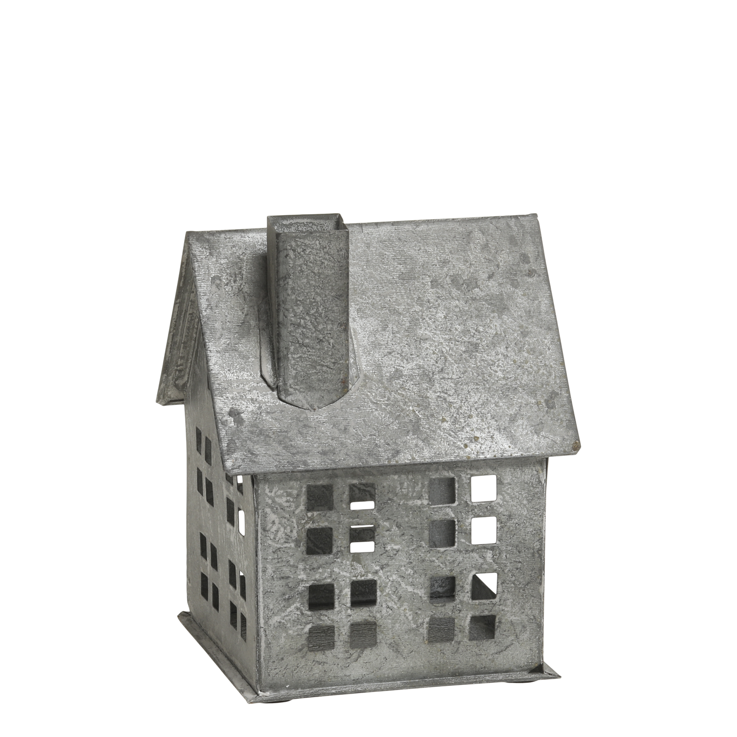 Casetta porta tea light in zinco anticato 17x11,5x13,5 cm