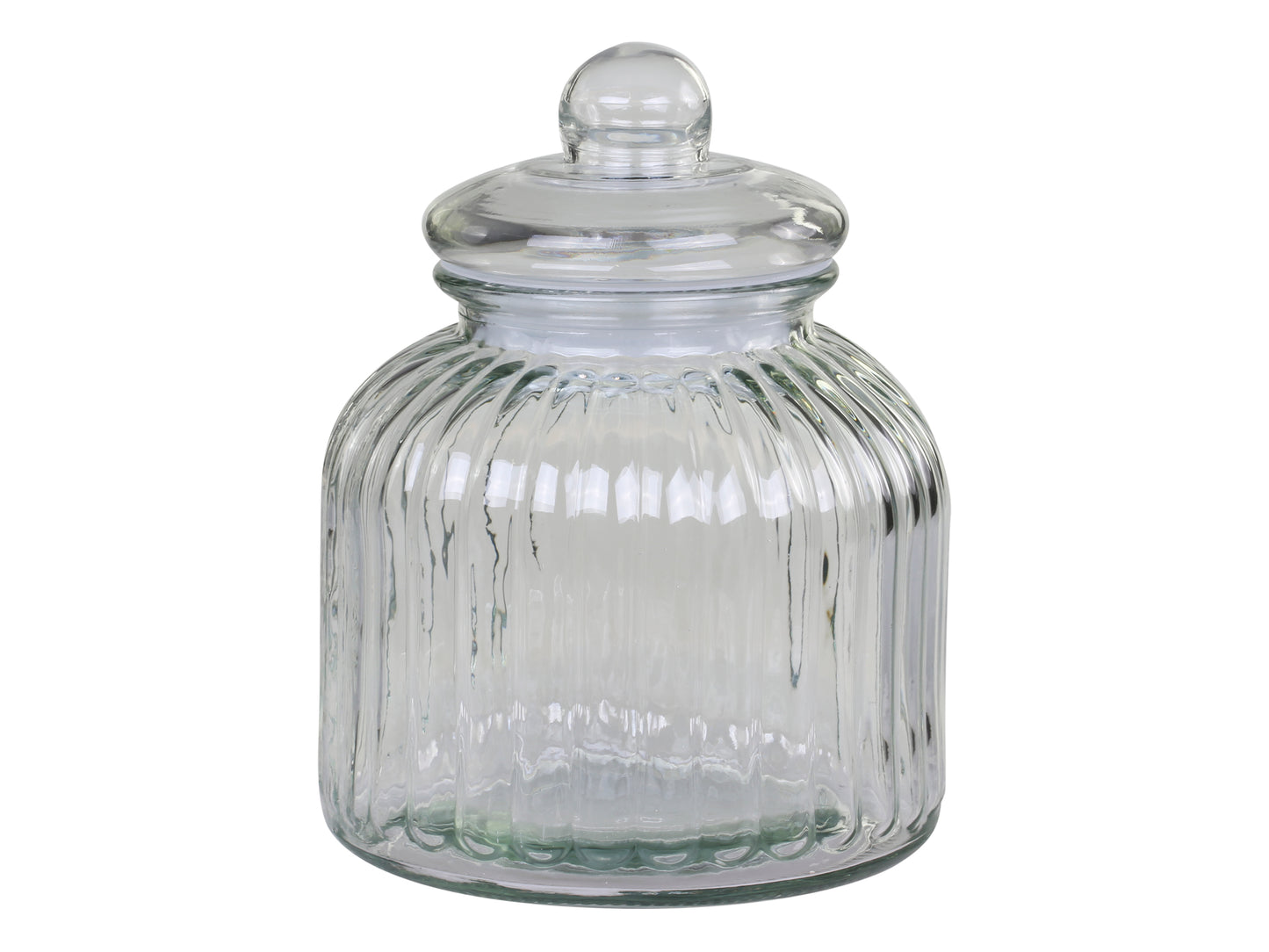 Barattolo di vetro con coperchio ermetico e scanalature 2 misure (h 23 ø17,5 cm /h 26 ø17,5 cm)