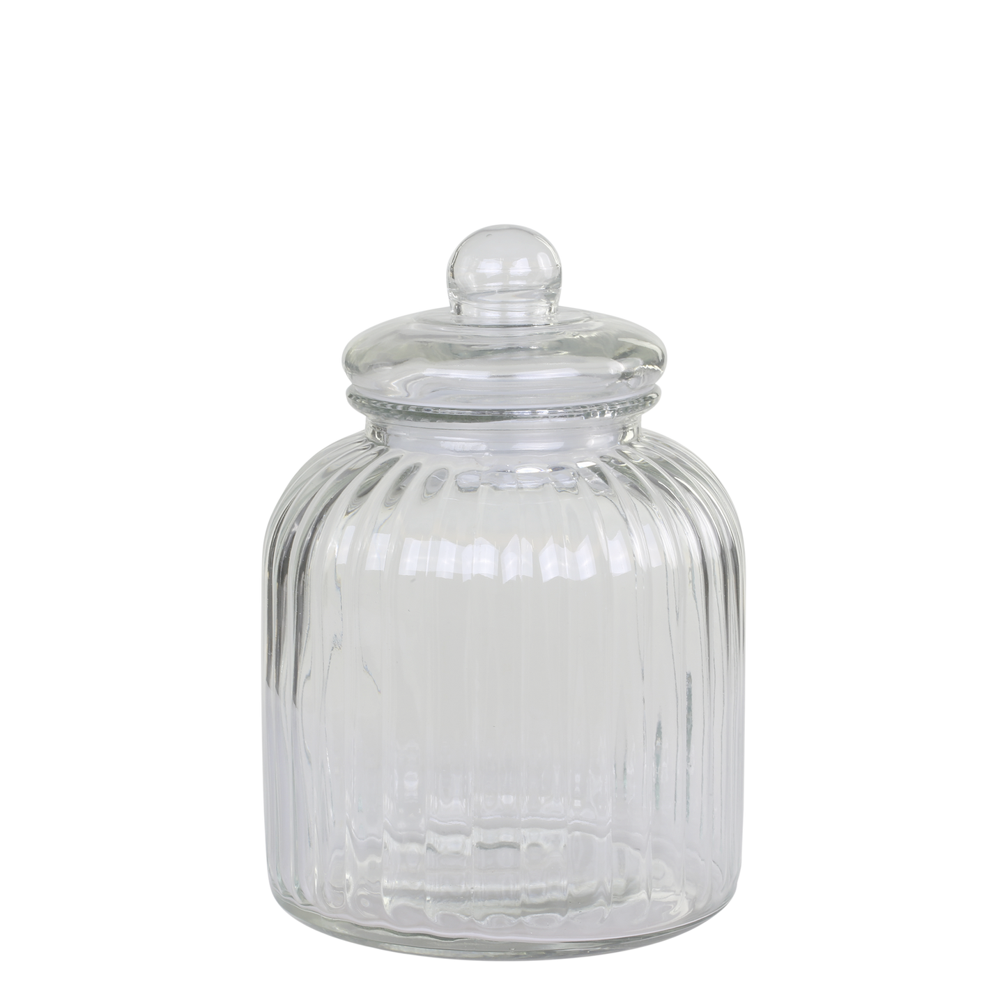 Barattolo di vetro con coperchio ermetico e scanalature 2 misure (h 23 ø17,5 cm /h 26 ø17,5 cm)