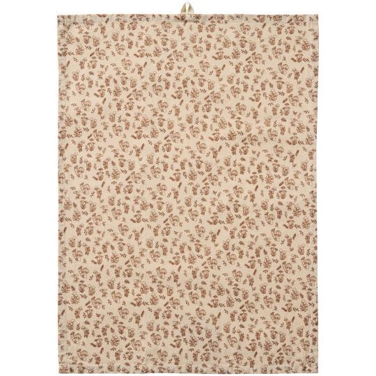 Strofinaccio Carolina colore naturale con funghetti marroni 50x70 cm