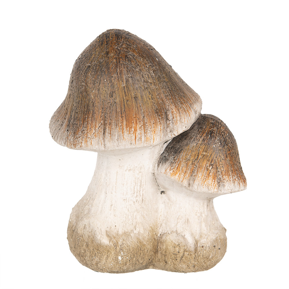 Funghi in terracotta bianco e marrone 10x7x12 cm
