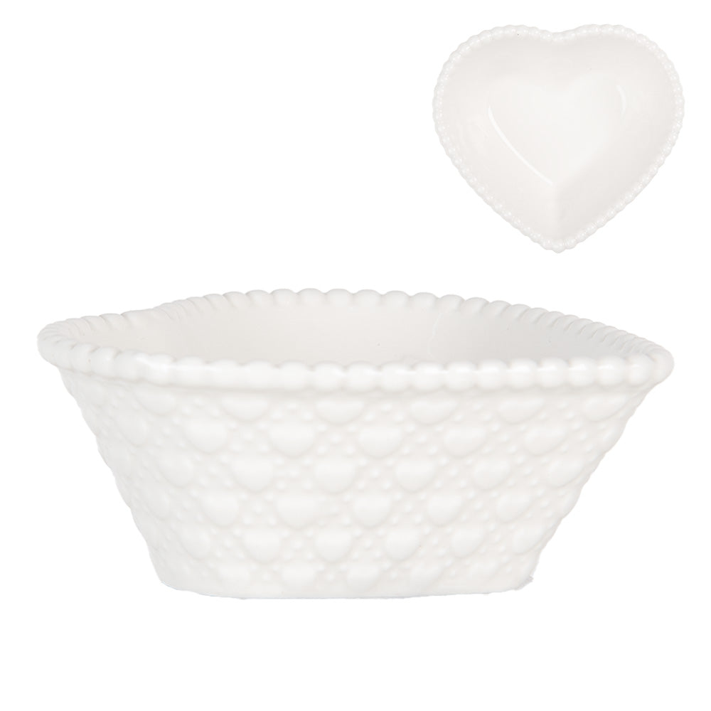 Ciotola a forma di cuore in ceramica bianca 75 ml