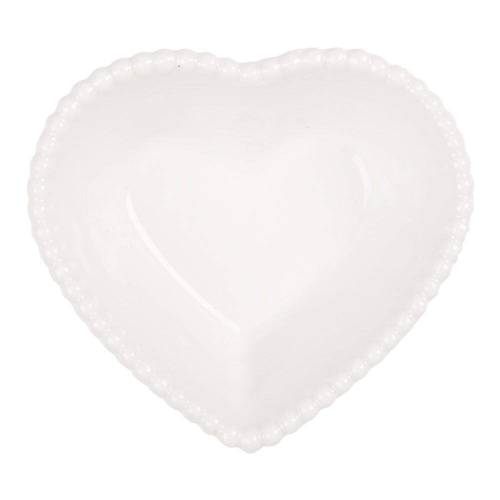 Ciotola a forma di cuore in ceramica bianca 75 ml