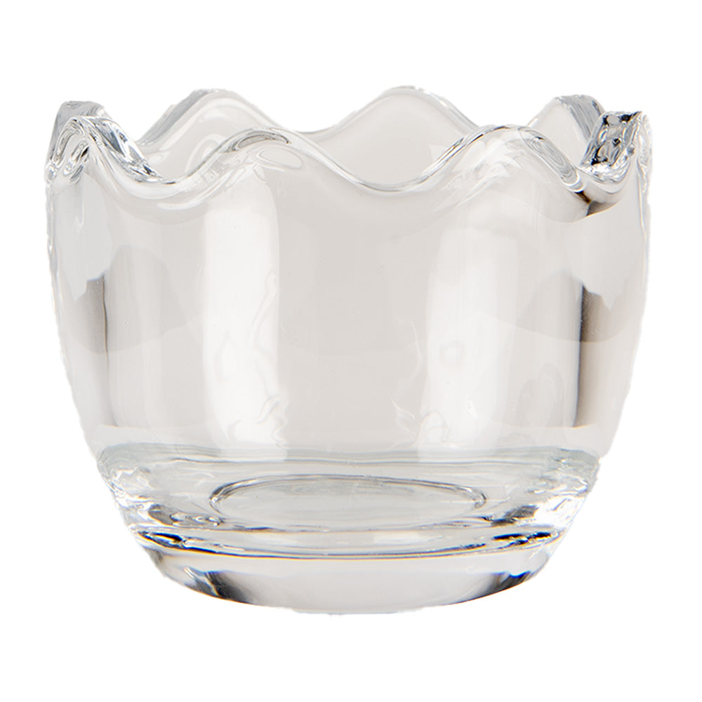 Barattolo in vetro a forma di uovo con orecchie e fiorellino, 6x6x12 cm