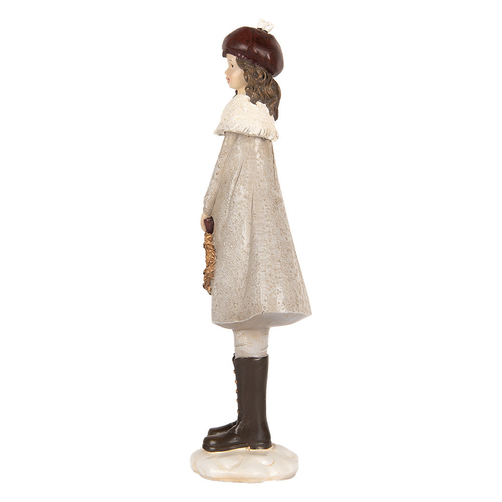 Statua Bambina con ghirlanda h 30x10x8 cm
