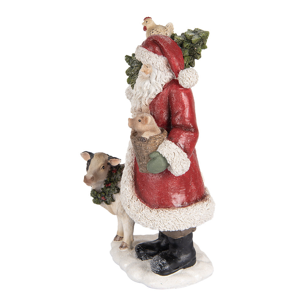 Babbo Natale con animali h 30x17x16 cm