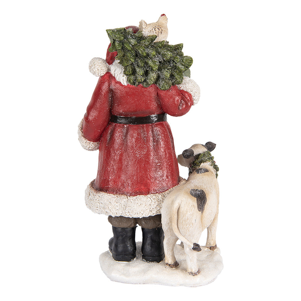 Babbo Natale con animali h 30x17x16 cm