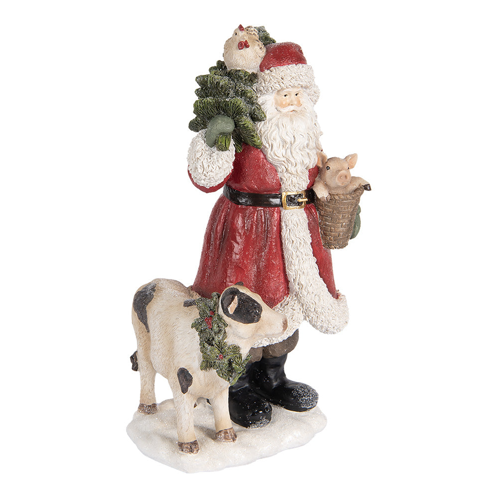 Babbo Natale con animali h 30x17x16 cm