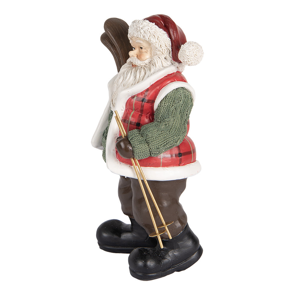 Babbo Natale con sci h 25x15x11 cm