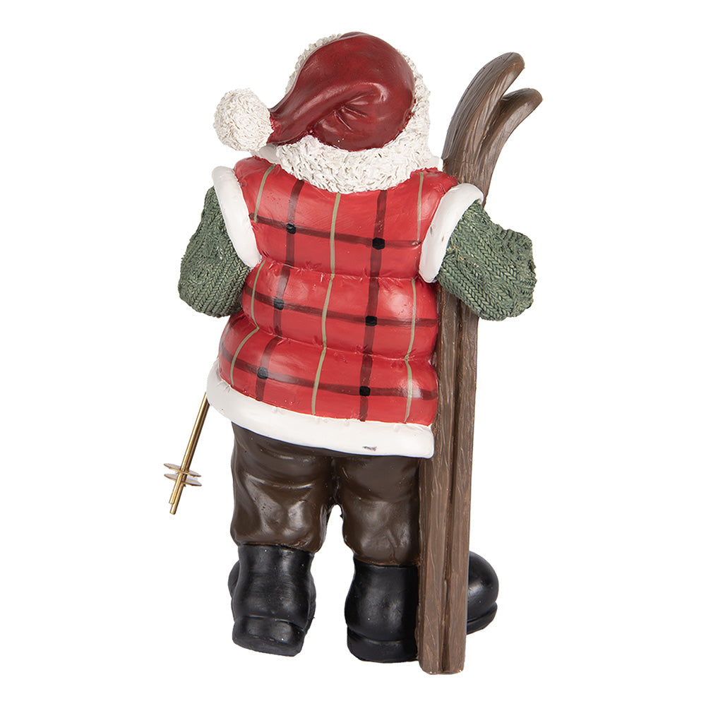 Babbo Natale con sci h 25x15x11 cm