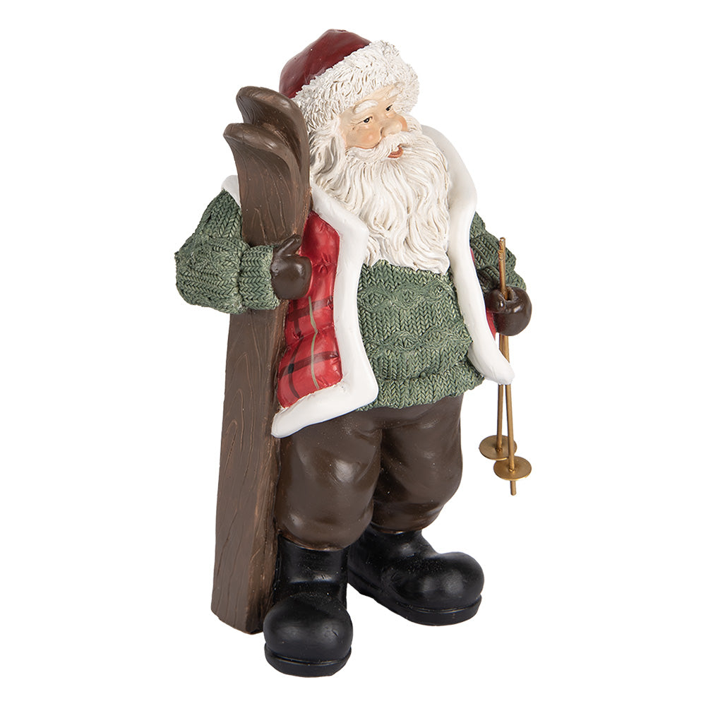 Babbo Natale con sci h 25x15x11 cm