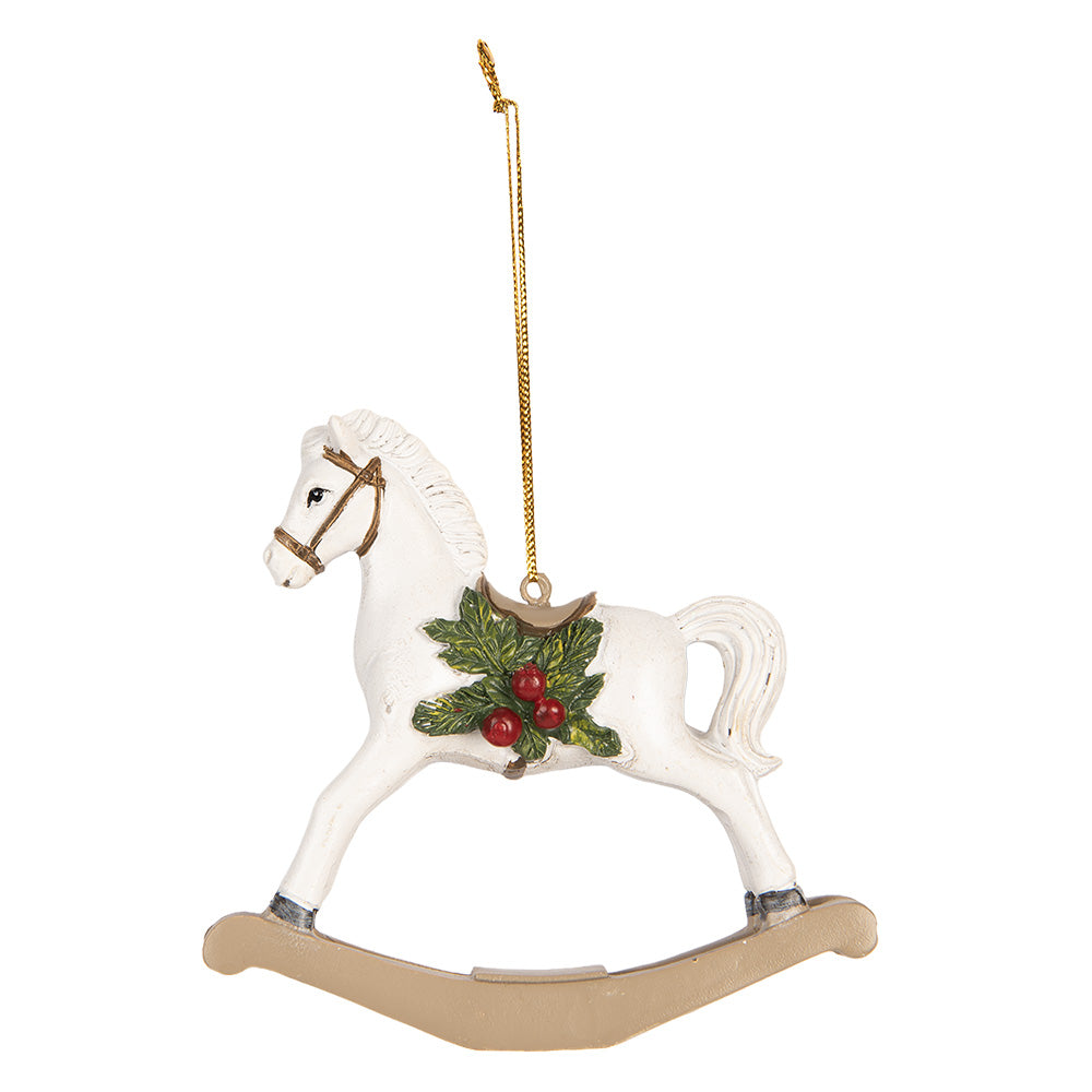 Cavallo a dondolo bianco da appendere h 11x4x12 cm