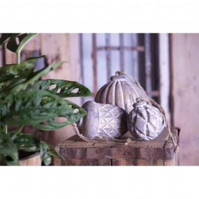 Ghianda in legno marrone-grigio 8x12 cm