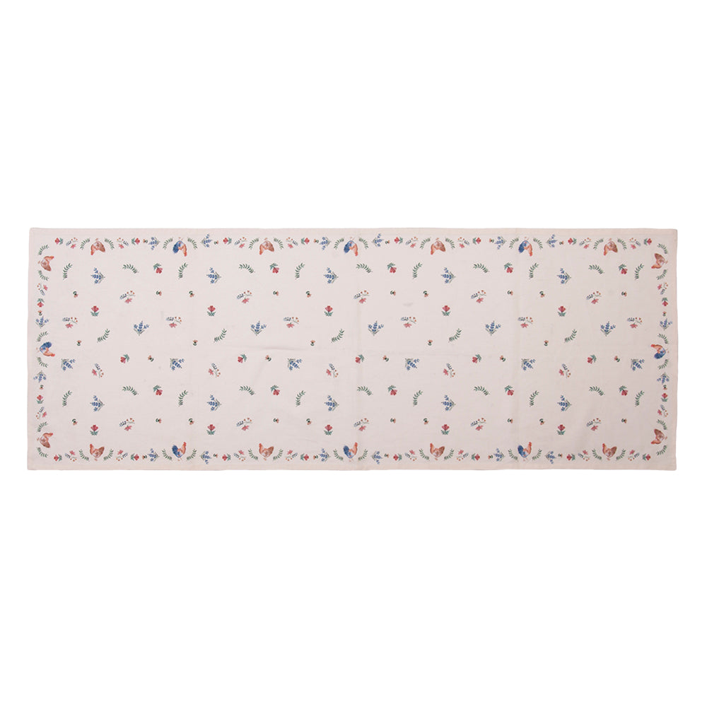 Runner beige con galli 50x140 cm