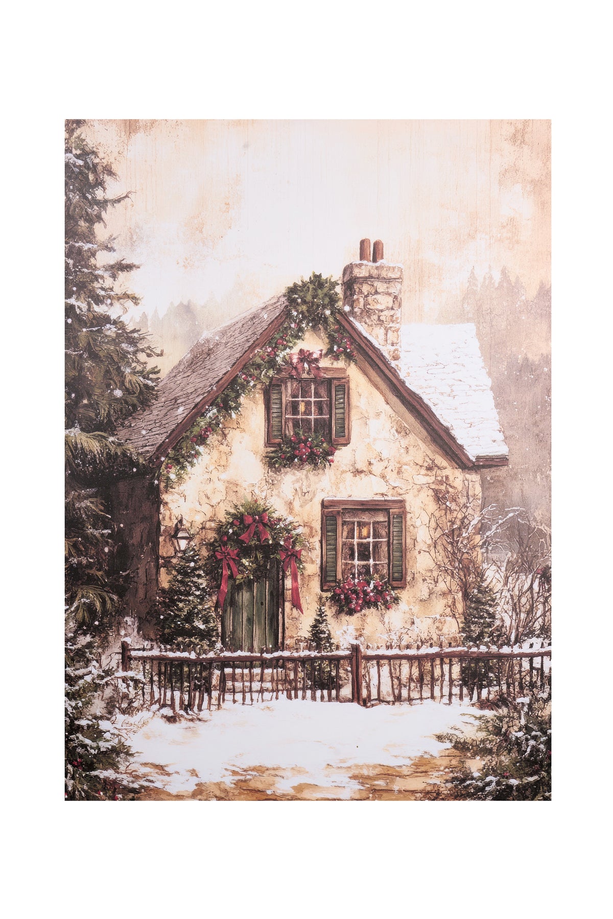 Quadro canvas Baita innevata, 2 VARIANTI, 50x70 cm