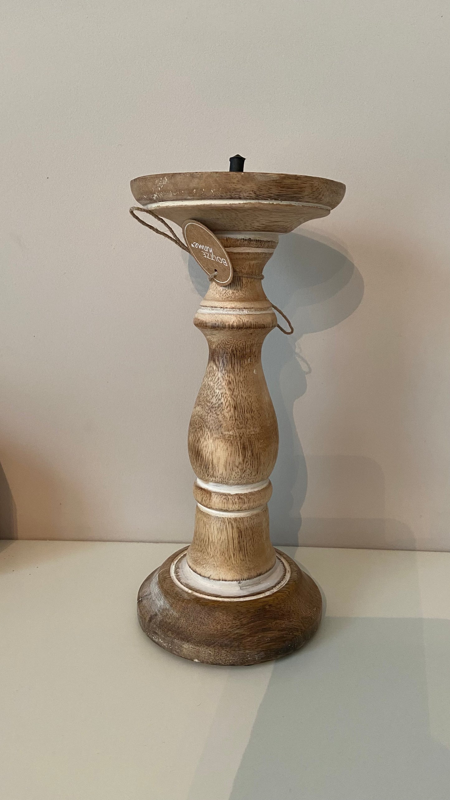 Portacandele in legno h 23 cm 2 varianti