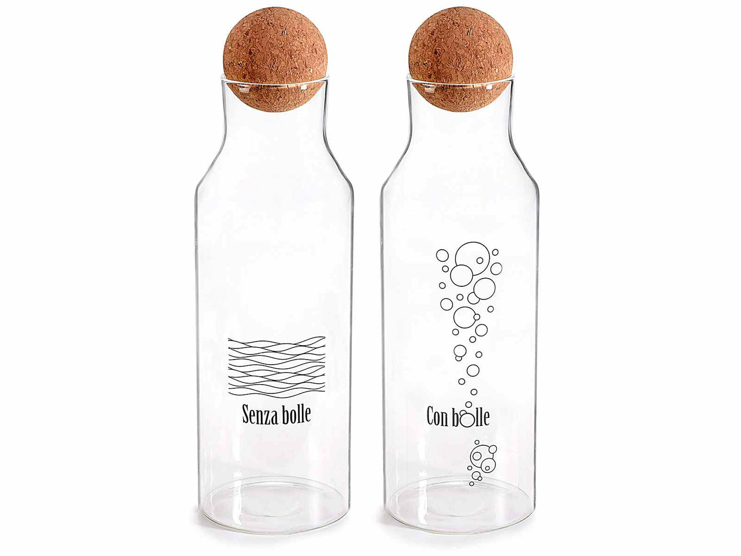 Bottiglia in vetro 1,2 l con tappo a sfera in sughero