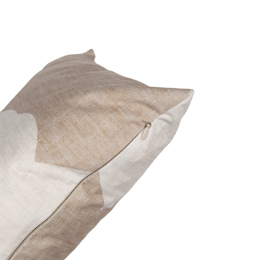Federa cuscino beige e bianco con coniglietto 45x45 cm