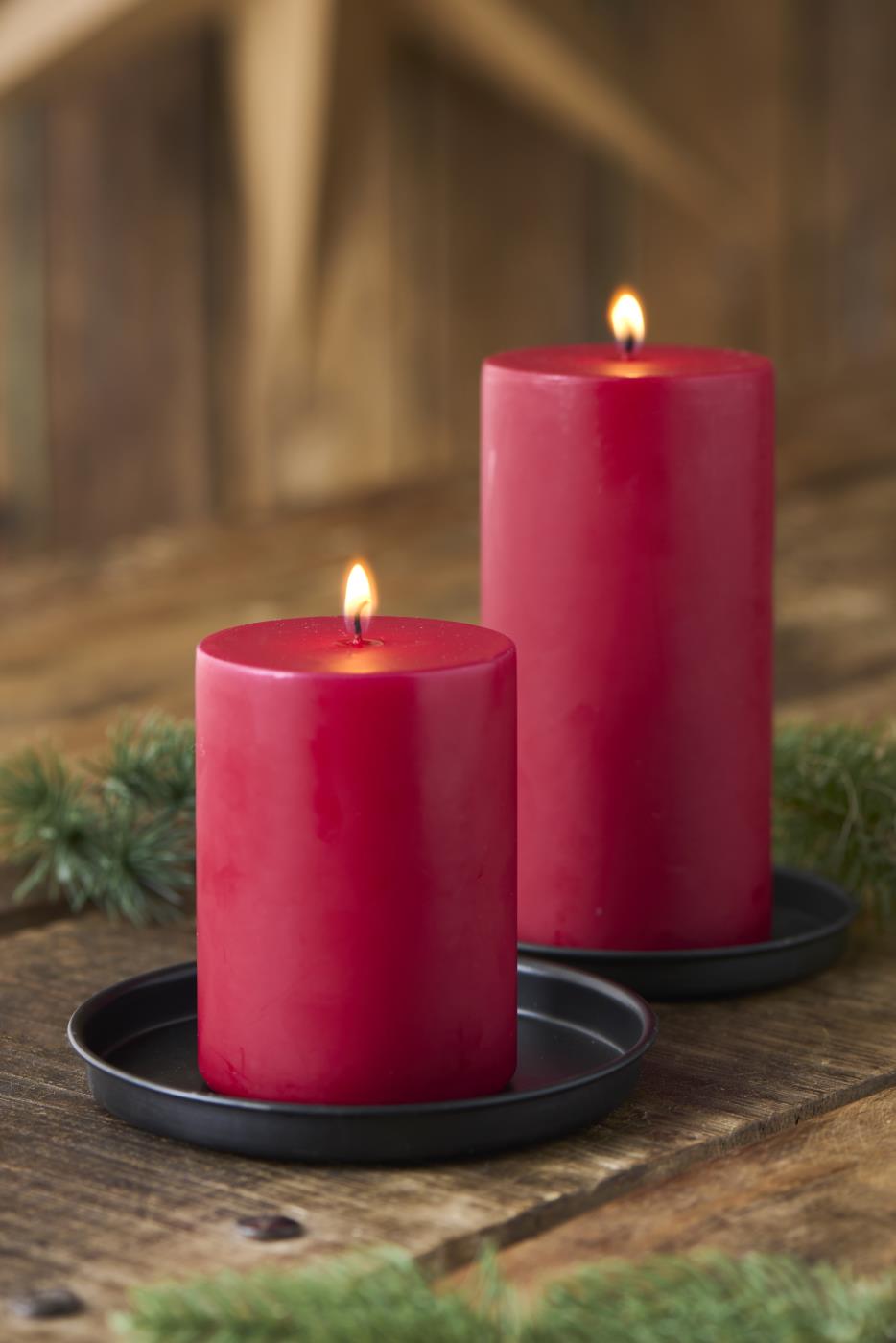 Set 10 candele rosse lunghe lisce. H24x2,2 cm
