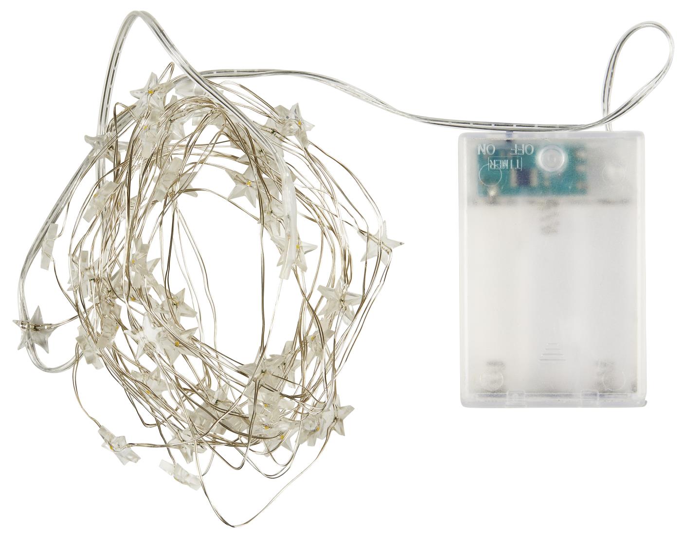 Catena luminosa con 50 lucine a stella L 540cm ø 1,4 cm