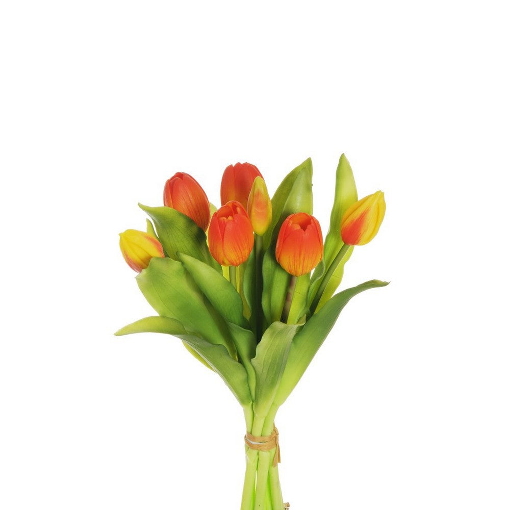 Mazzo 7 tulipani soft touch h 32 cm Arancione (4 + 3 boccioli)