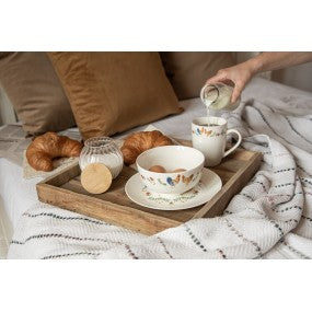 Tazza bianca con gallina 12x8x10 cm 350 ml