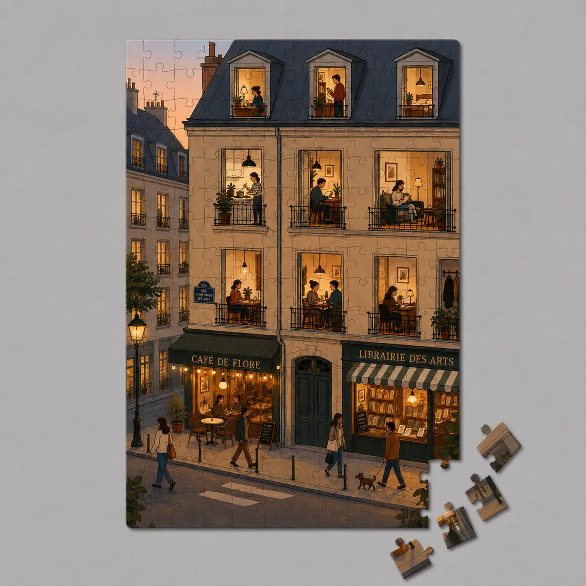 Puzzle in legno, Appartamento parigino, 100 pz