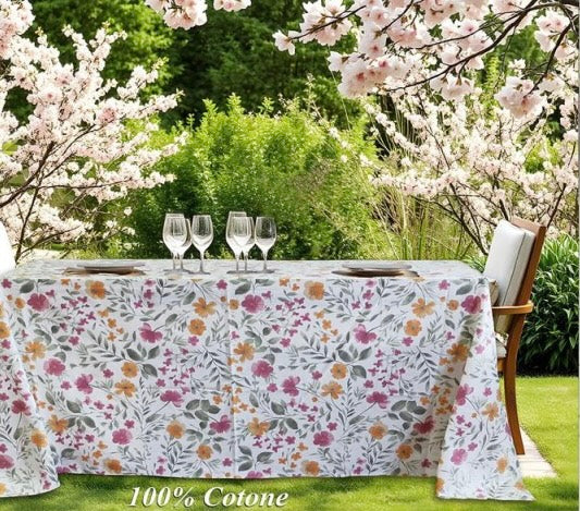 Tovaglia Frida fiori rotonda ø 180 cm