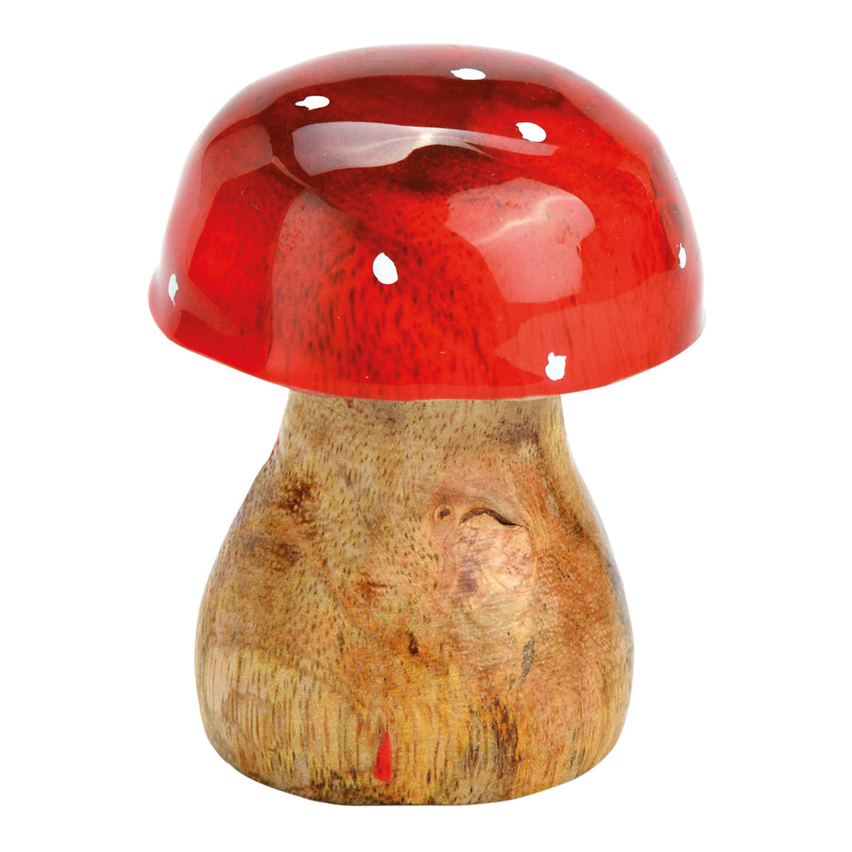 Fungo in legno di mango, rosso, 5x5x7 cm