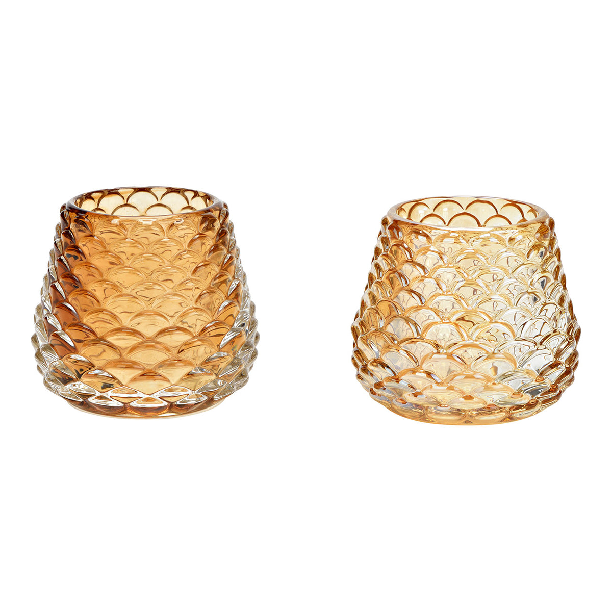 Bicchiere porta tealight, 2 VARIANTI, a forma di pigna, 7x7x7 cm