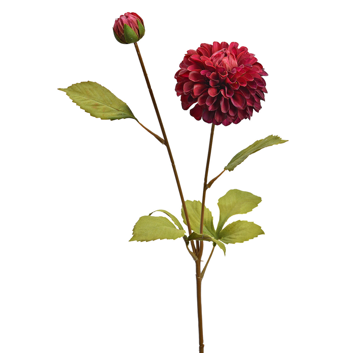 Fiore artificiale, Dalia rosso scuro, h 73 cm