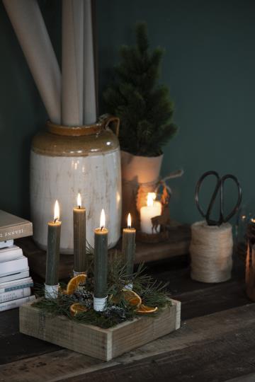 Vassoio in legno grezzo quadrato 20x20 cm