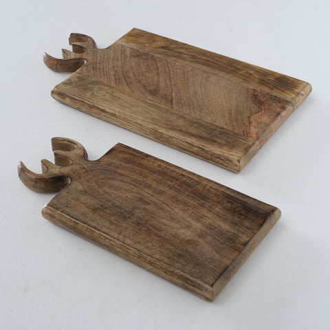 Tagliere Cervo legno di mango naturale (2 misure) 32x16x2 cm e 40x22x2 cm