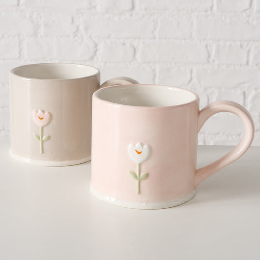 Mug Gardenlove con tulipano 2 varianti h 9 cm