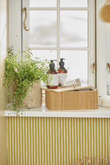 Scatola in bamboo, con coperchio, con 6 scomparti