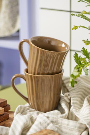 Tazza con manico Mynte, colore nocciola, ml 240, h 10 ø 9,5 cm