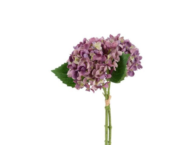 Ortensie colore malva antico, mazzo 3 fiori, h 34 cm