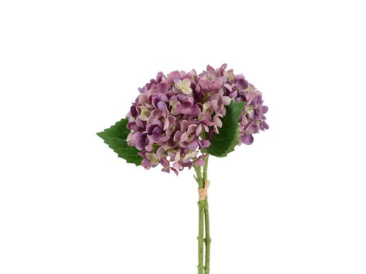 Ortensie colore malva antico, mazzo 3 fiori, h 34 cm