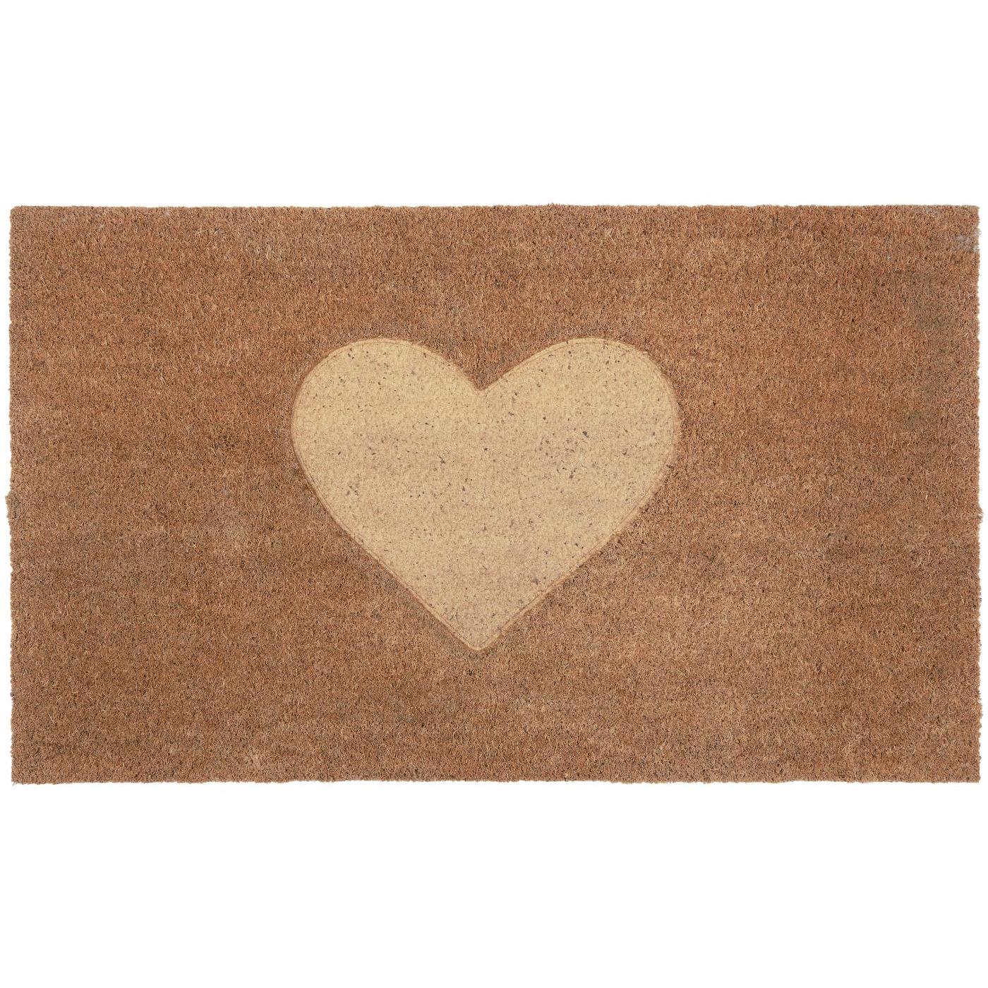 Zerbino con cuore in fibra di cocco cm 40x60x1,70 cm