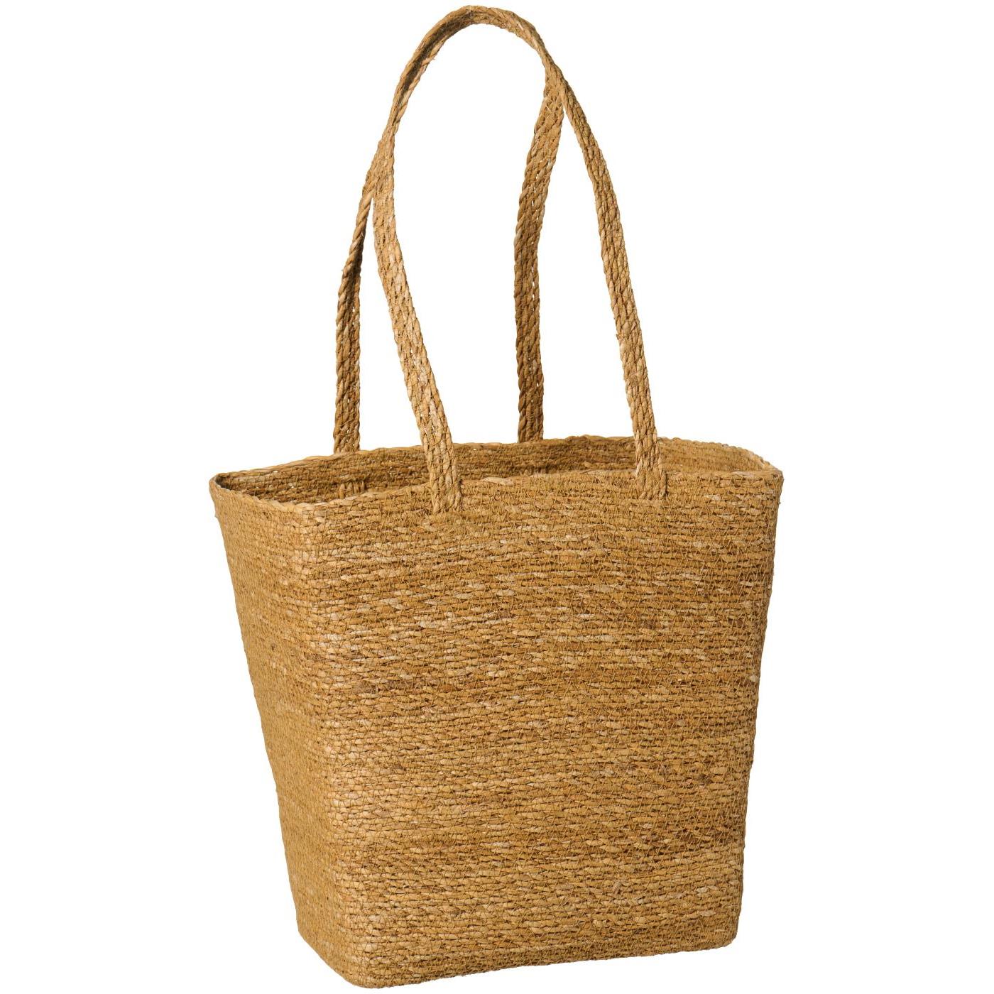 Borsa/cesto con manici lunghi in fibra vegetale (tifa), W 24 H 34 L 37 cm