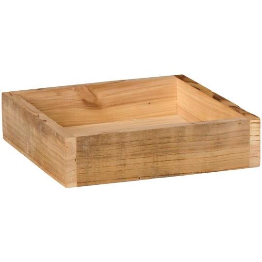 Vassoio in legno grezzo quadrato 20x20 cm