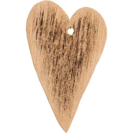 Cuore in legno grezzo con foro