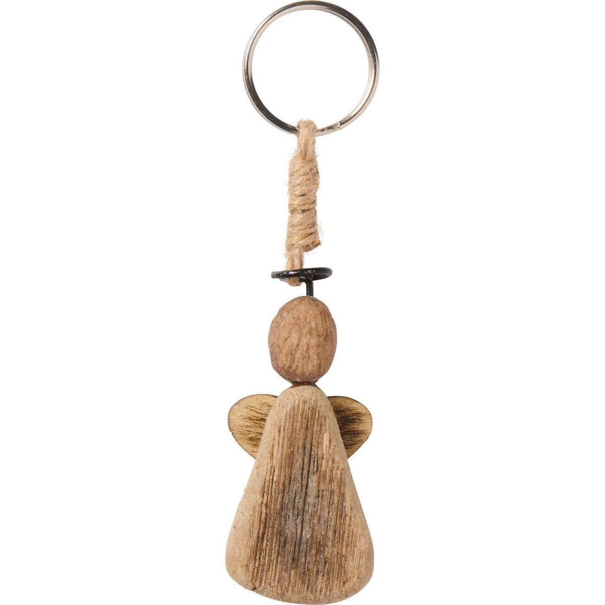 Portachiavi Angelo in legno h 7x3x1,4 cm