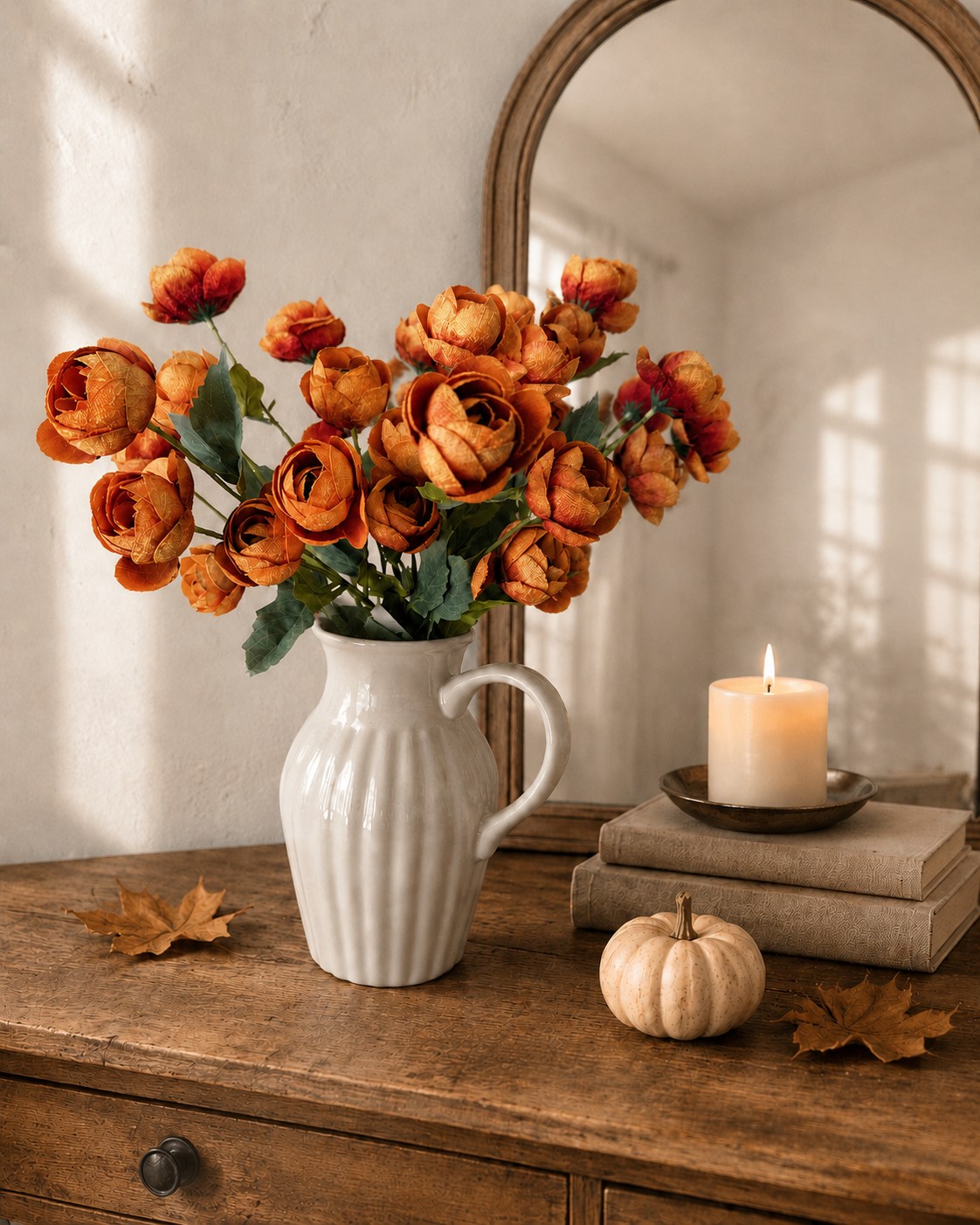 Fiori arancioni, h 63 cm