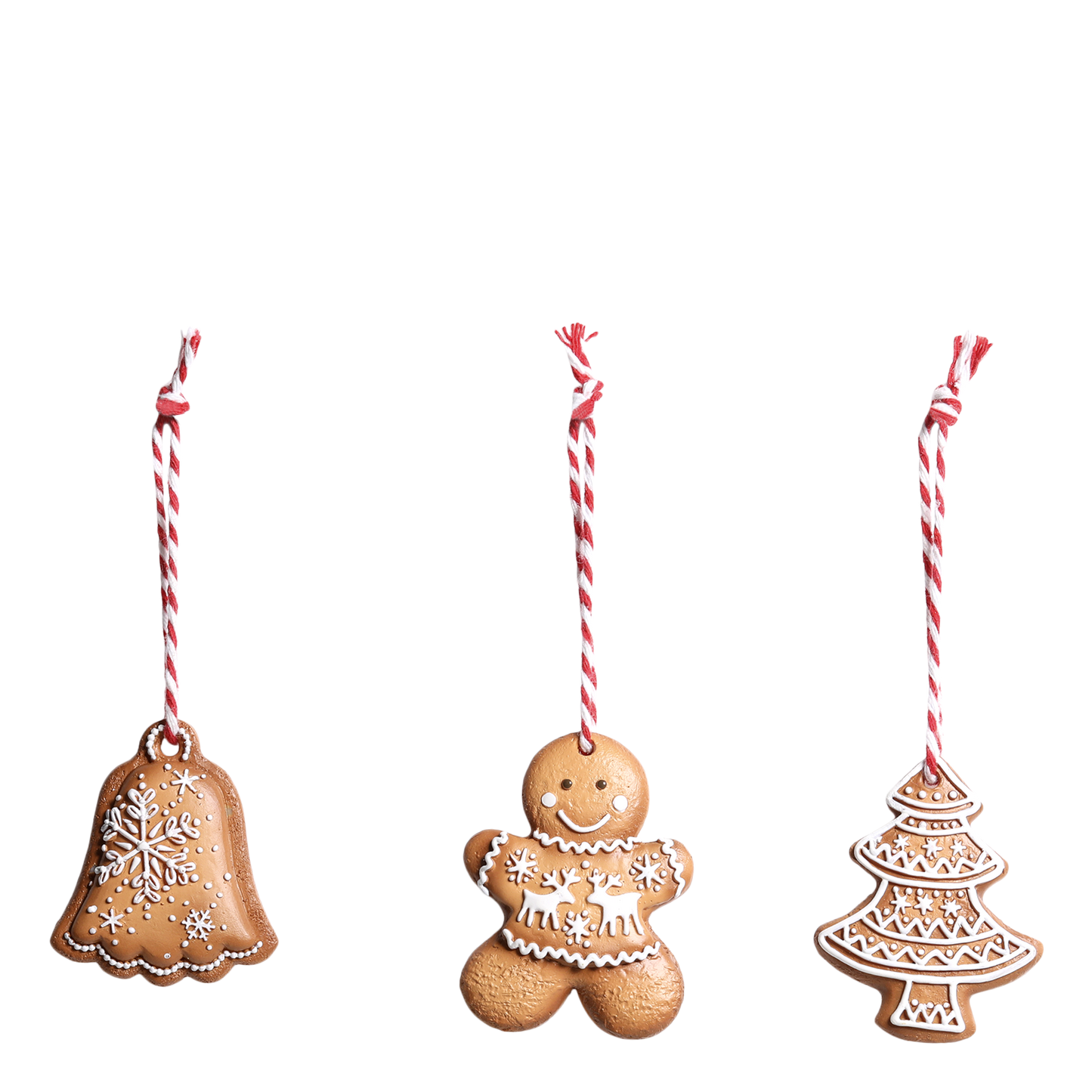 Biscotti di Natale da appendere set da 3 in poliresina h 5,5x5,5x0,5 cm