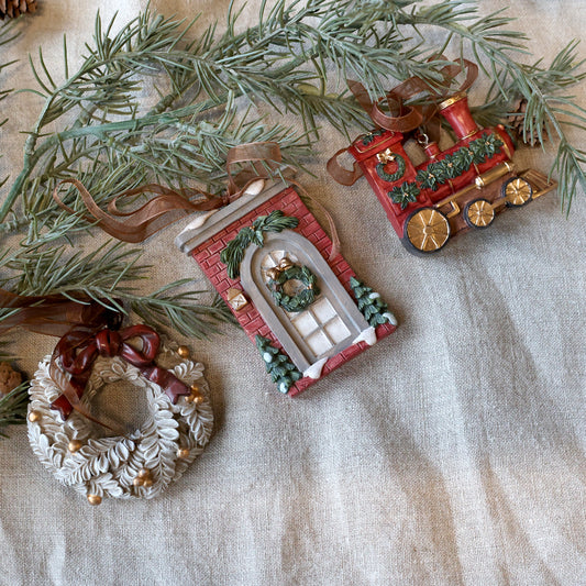 Decorazione natalizia da appendere, set 3, h 9x 6 cm